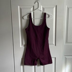 NWOT Girlfriend Collective Plum Bikeshort Unitard